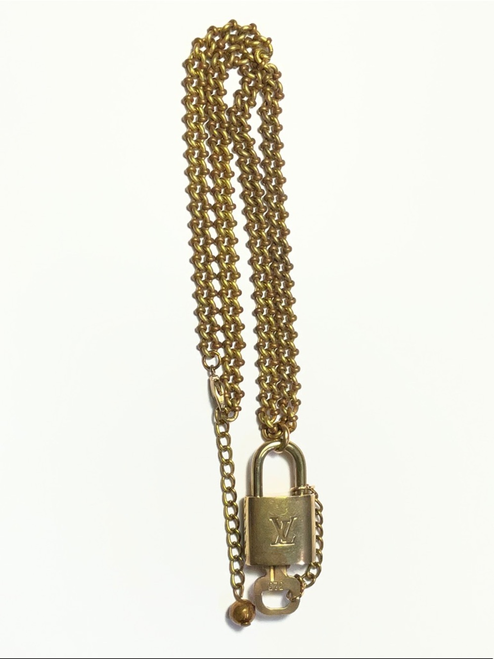 Authentic Louis Vuitton Brass Padlock and Key #323 Put on a Chain